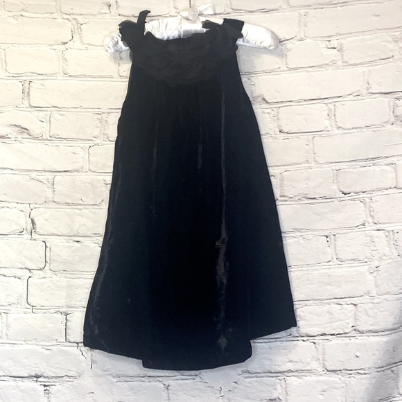 Benetton Black Velvet Sleeveless Dress Size Small Size 6 Excellent Condition
